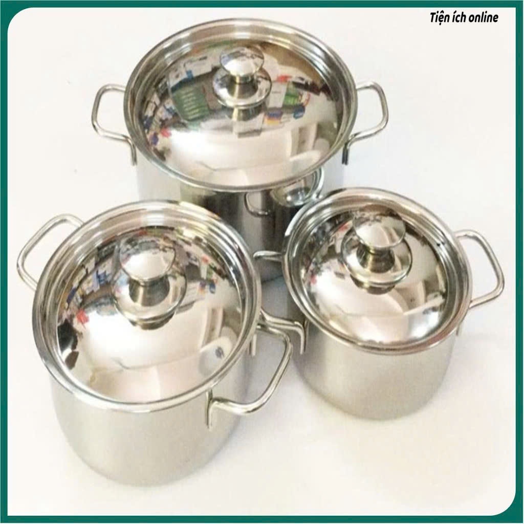 Bộ 3 nồi 1 đáy inox Sharp dùng được mọi loại bếp