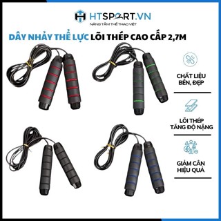  Dây Nhảy Thể Dục Lõi Thép Tập Thể Lực Boxing Nhảy Dây Tốc Độ Giảm Cân Có Tạ Sắt Dài 2,7m Nhiều Màu Chống Trượt - B3 