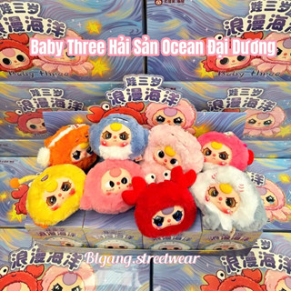 [Chính Hãng] BABY THREE HẢI SẢN Blindbox - Hộp Mù Bé Ba Đại Dương Ocean Lãng Mạng Móc Khoá Gấu Bông Trang Trí