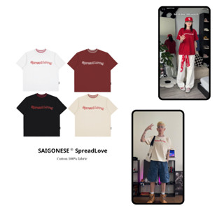 Áo Thun SAIGONESE Spread Love Hình Thêu 3D Form Boxy Unisex Nam Nữ 4 Màu
