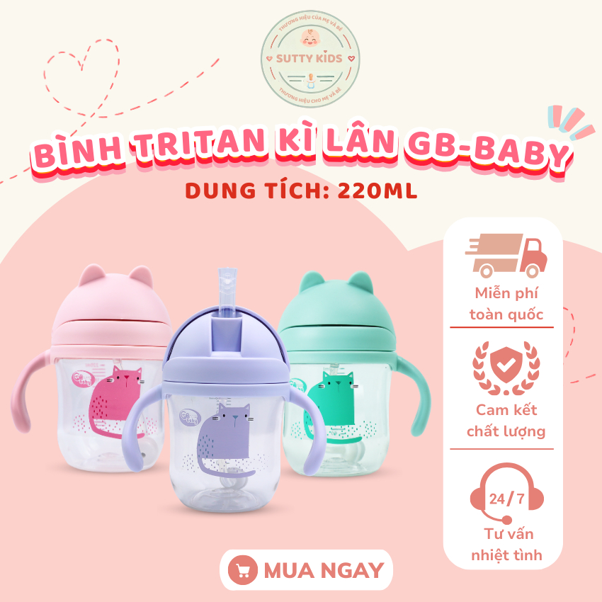 [Gb-Baby Chính Hãng]Bình Tập Uống Nước Cho Bé GB-Baby Tritan 220ML chống sặc