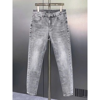 Quần jean nam xám trắng chất bò cao cấp co dãn 4 chiều đẹp rin trơn form dáng skinny dễ phối đồ cực chất QJN44