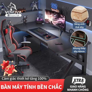 VOVOVA Bàn game gaming làm việc chắc chắn tính có lỗ luồn dây bàn làm việc