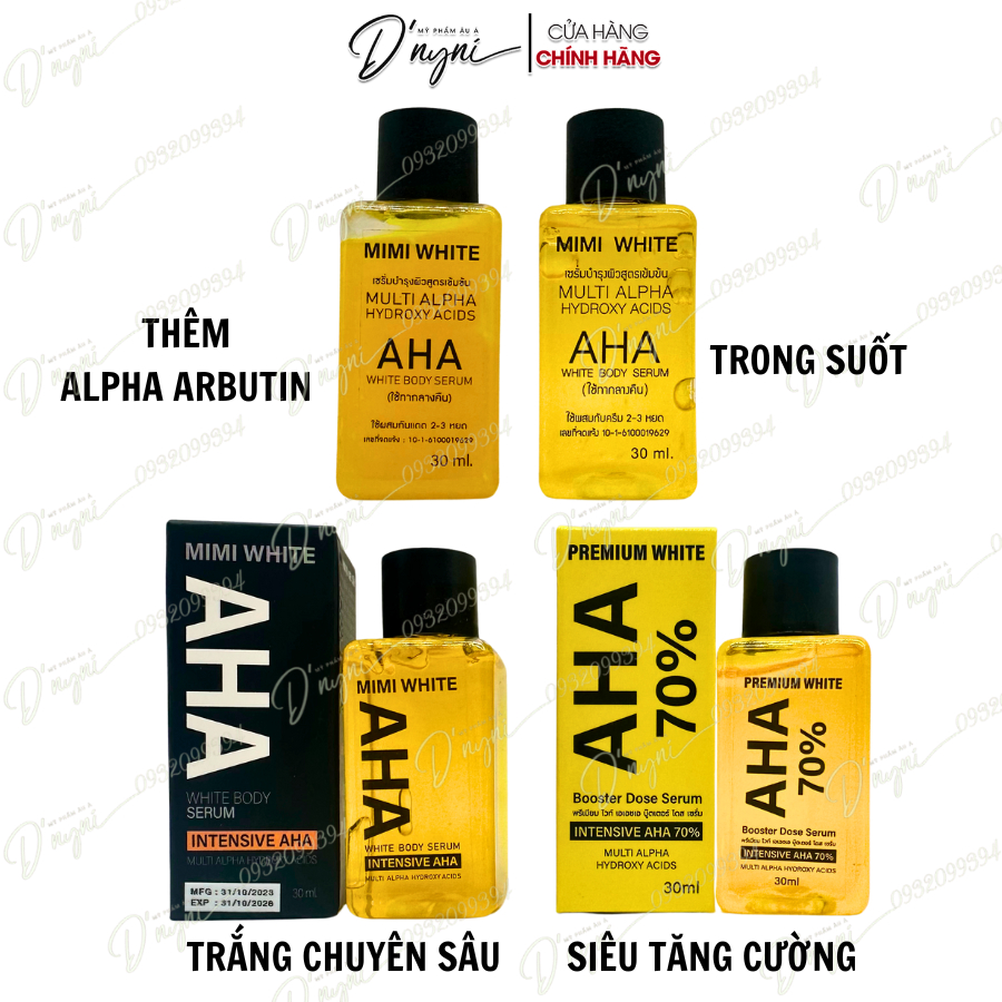 Serum Body trắng da MIMI WHITE AHA Thái Lan 30ml