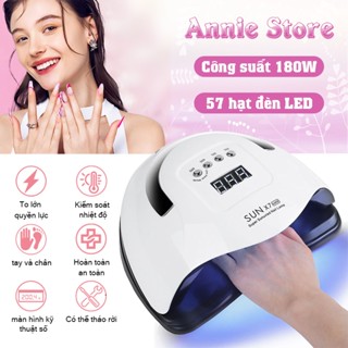 Máy hơ gel  Máy hong khô móng SUN X7 MAX 180W 57 bóng led UV Nails Đèn để làm khô gel đánh bóng nhanh,máy hơ nail