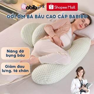 Gối ôm bà bầu BABIBO thiết kế 2 trong 1 giảm tối đa đau lưng giúp mẹ bầu ngủ ngon, sâu giấc
