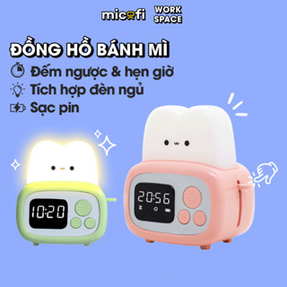 Đồng Hồ Báo Thức Micofi Để Bàn Decor LED Đếm Ngược Hẹn Giờ Mini, Đồng Hồ Cute Sạc Pin Trang Trí Bàn Làm Việc Học Điện Tử