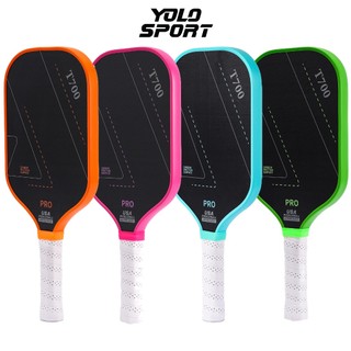  Vợt Pickleball T700 Pro Viền Màu Cán Trắng Sợi Carbon Mặt Nhám Siêu Nhẹ 16mm Công Thủ Thiết Kế Rỗng Chuẩn USAPA 