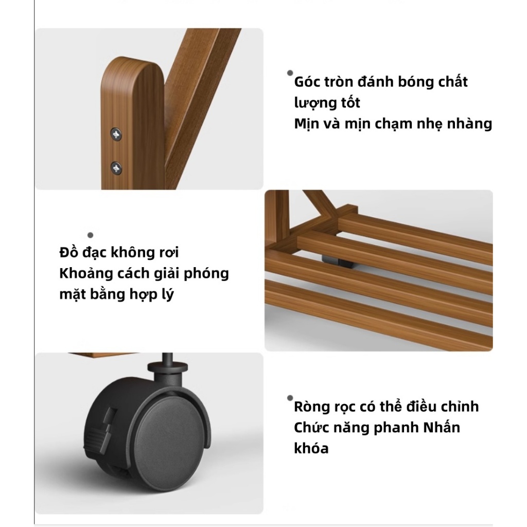 Cây Treo Quần Áo Bằng Gỗ Treo Áo Sơ Mi Phụ Kiện Trang Trí Phòng Khách Phòng Ngủ Đa Chức Năng Mũ Móc Giá phơi quần áo tre | BigBuy360 - bigbuy360.vn