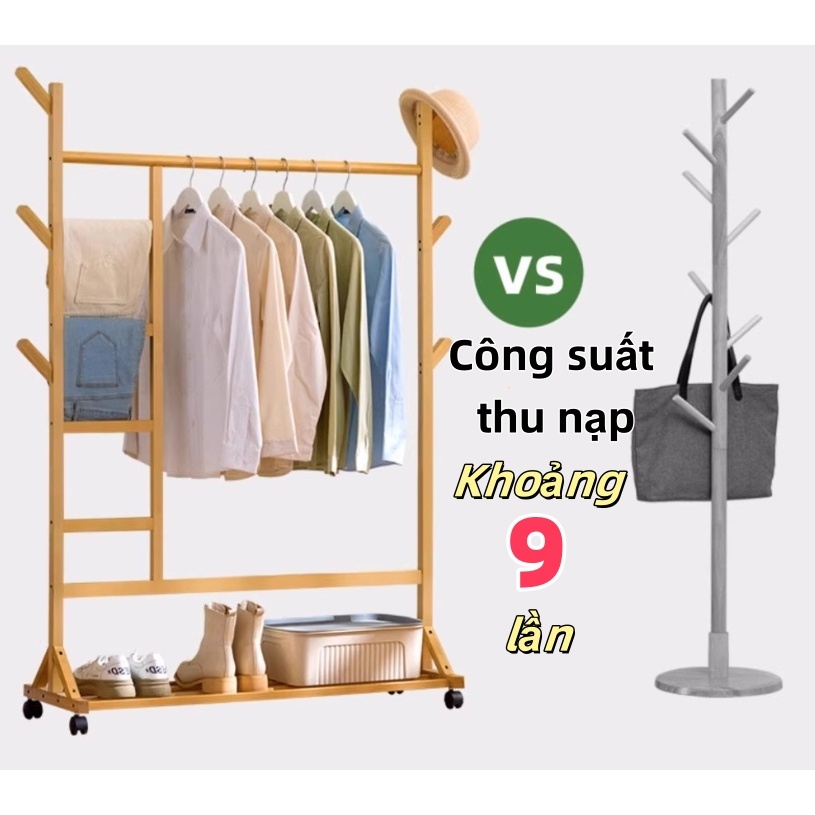 Cây Treo Quần Áo Bằng Gỗ Treo Áo Sơ Mi Phụ Kiện Trang Trí Phòng Khách Phòng Ngủ Đa Chức Năng Mũ Móc Giá phơi quần áo tre | BigBuy360 - bigbuy360.vn
