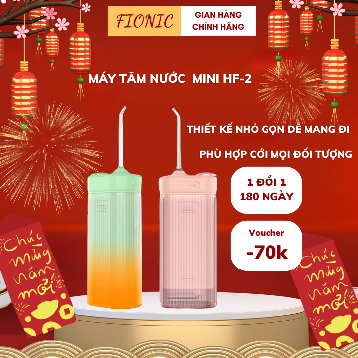 Máy Tăm Nước Cầm Tay Mini FIONIC H20FLOSS HF-2 Vệ Sinh Răng Miệng