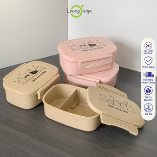 [Hộp cơm 700ml] Hộp cơm chia ngăn, hộp nhựa đựng cơm sử dụng được lò vi sóng - LivingOvoje