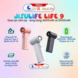   HỎA TỐC  Quạt sạc cầm tay mini Jisulife Life 9 - Dung lượng 3600-5000mAh - Hàng chính hãng 