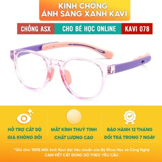 Kính Chống Cận Cho Bé Học Online KAVI 078 - Kính Chống Ánh Sáng Xanh Và Tia UV Trẻ Em, Tròng Chống Phản Quang Trong Suốt