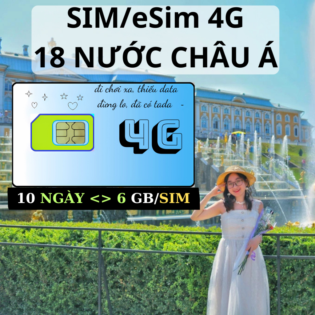 Sim Và Esim 4G du lịch 18 nước châu Á - Hỗ trợ 24/7