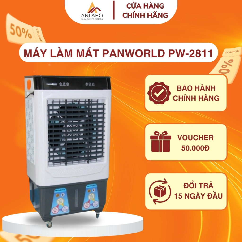 Quạt Điều Hoà Hơi Nước Làm Mát Nhanh, Máy làm mát không khí Panworld PW-2811 Thương Hiệu Thái Lan