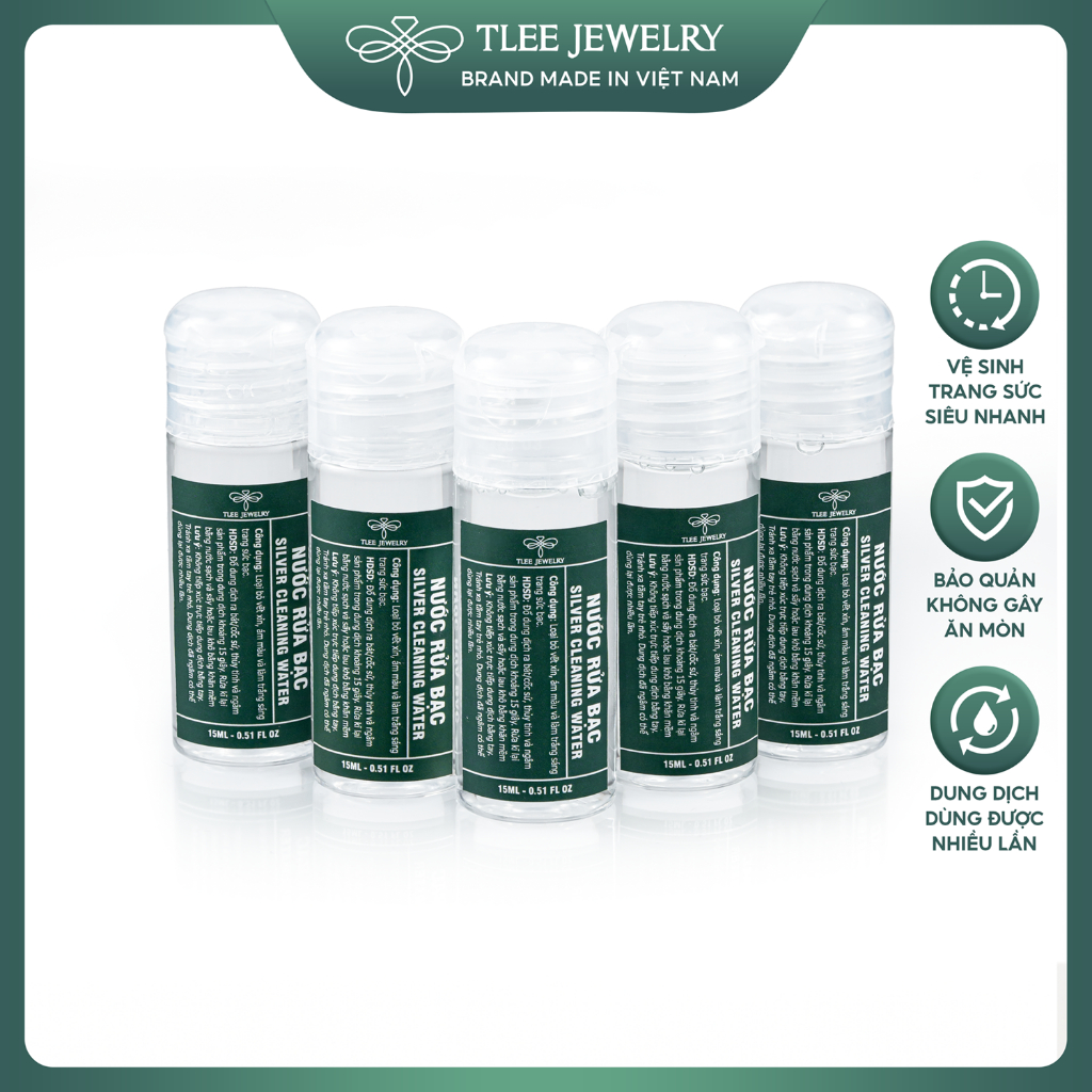Nước rửa trang sức bạc TLEE dung dịch làm sáng bóng bạc như mới 15ml TLEE JEWELRY PK0116