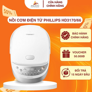 Nồi Cơm Điện Tử Mini Philips HD3170, 0.85Lit - 600w, 8 Chế Độ Nấu, Hàng Chính Hãng Bảo Hành 24 Tháng