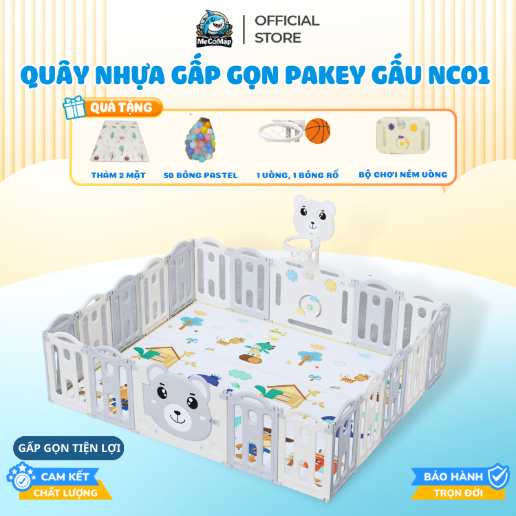 [HỎA TỐC HCM] Quây Cũi Cho Bé Tặng Bóng- Thảm- Bóng Rổ Mẫu Mới 2026, Quây Cũi Nhựa Gấp Gọn Dày Dặn An Toàn Cho Bé