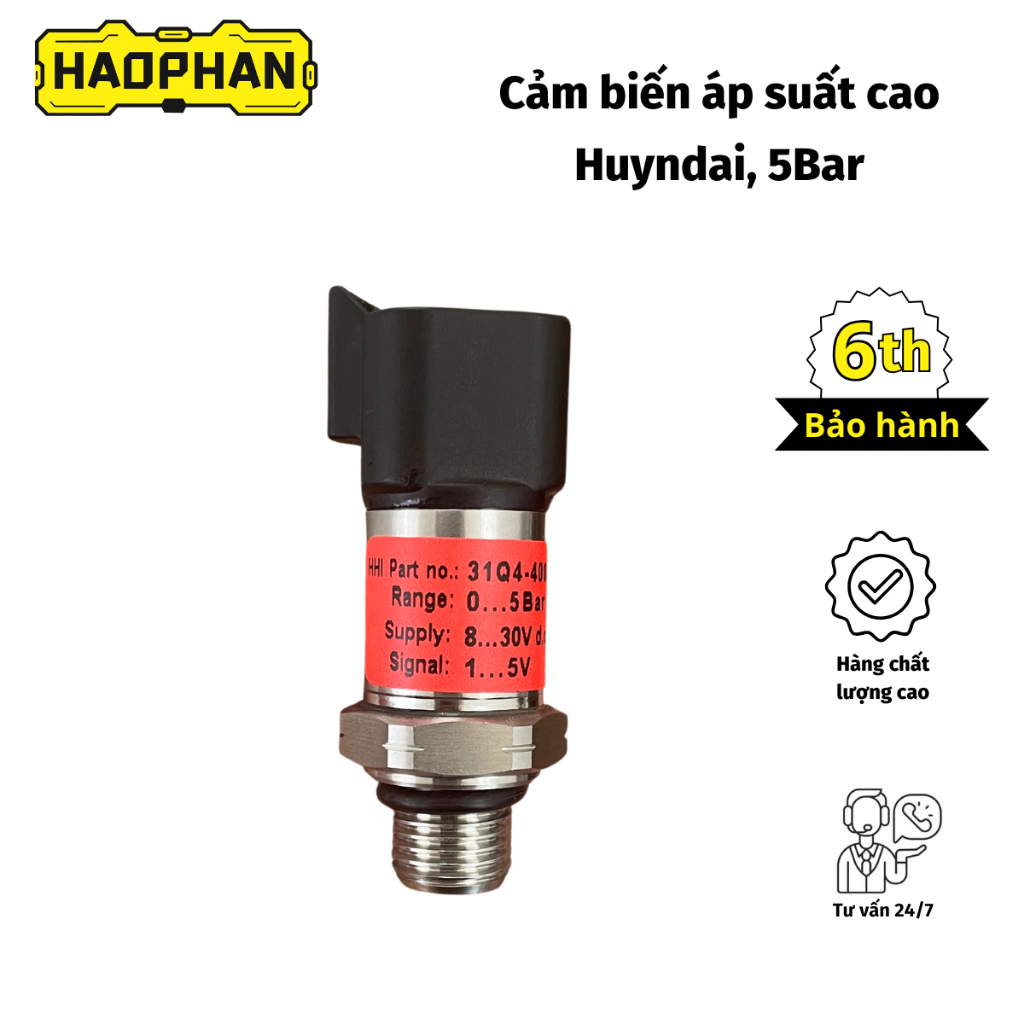 Cảm biến áp suất cao Huyndai, 31Q4-40830, 5Bar. Phụ tùng Hảo Phan