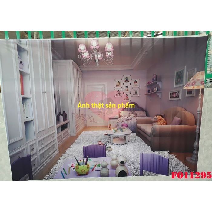 Backdrop vải 3d size 100x150cm in cảnh phòng ngủ FO6519<Tặng móc dán+kẹp treo>
