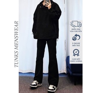 quần jean nam ống loe quần bò đen ống rộng quần boy phố nam quần jean dài nam Jean Ống Đứng quần bò ngố nam