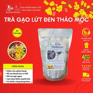 Trà Gạo Lứt Đen Thảo Mộc Nhà Làm Trà Ngoại Rang giảm cân, lợi sữa, đẹp da, detox cơ thể (20 túi lọc)  Tea Nước Trà Chè