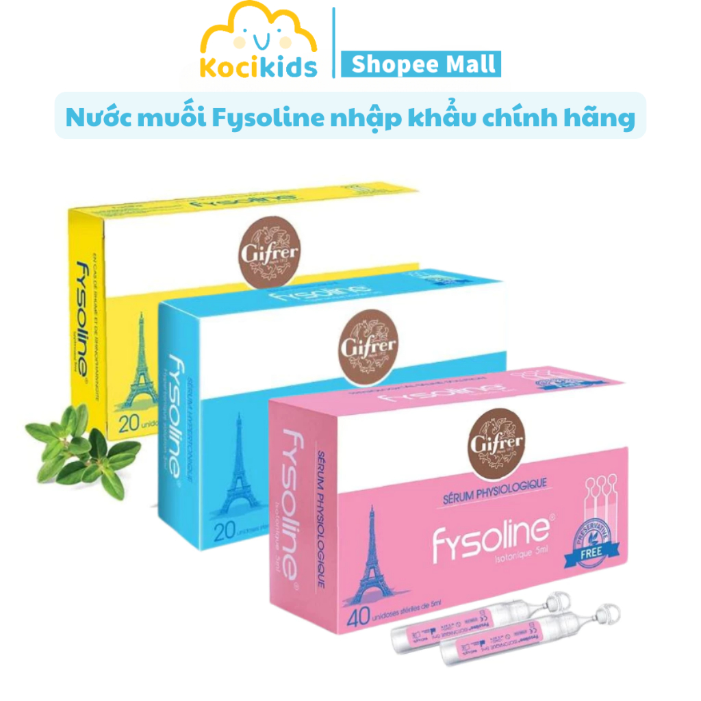 Nước muối sinh lý Fysoline cho trẻ sơ sinh - Vệ sinh mắt, mũi, miệng, hỗ trợ giảm viêm mũi, sổ mũi, ngạt mũi cho bé
