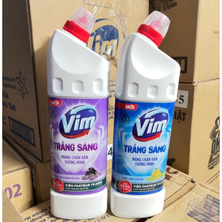  Gel Tẩy Rửa Bồn Cầu Nhà Tắm Vim Trắng Sáng Hương Oải Hương  chanh sả Chai 870ml 