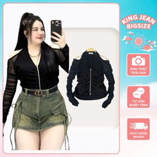 Áo Thun Lưới Nữ Cổ Yếm Tay Dài Dây Kéo Fom Vừa Co Giãn Bigsize 55-90kg AT212