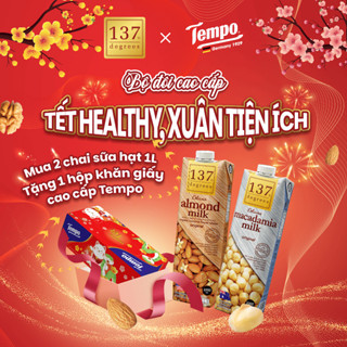 [MUA 2 HỘP TẶNG 1 HỘP KHĂN GIẤY TẾT TEMPO] Sữa hạt Hạnh Nhân Nguyên Chất +  Óc Chó Nguyên Chất 137 Degrees