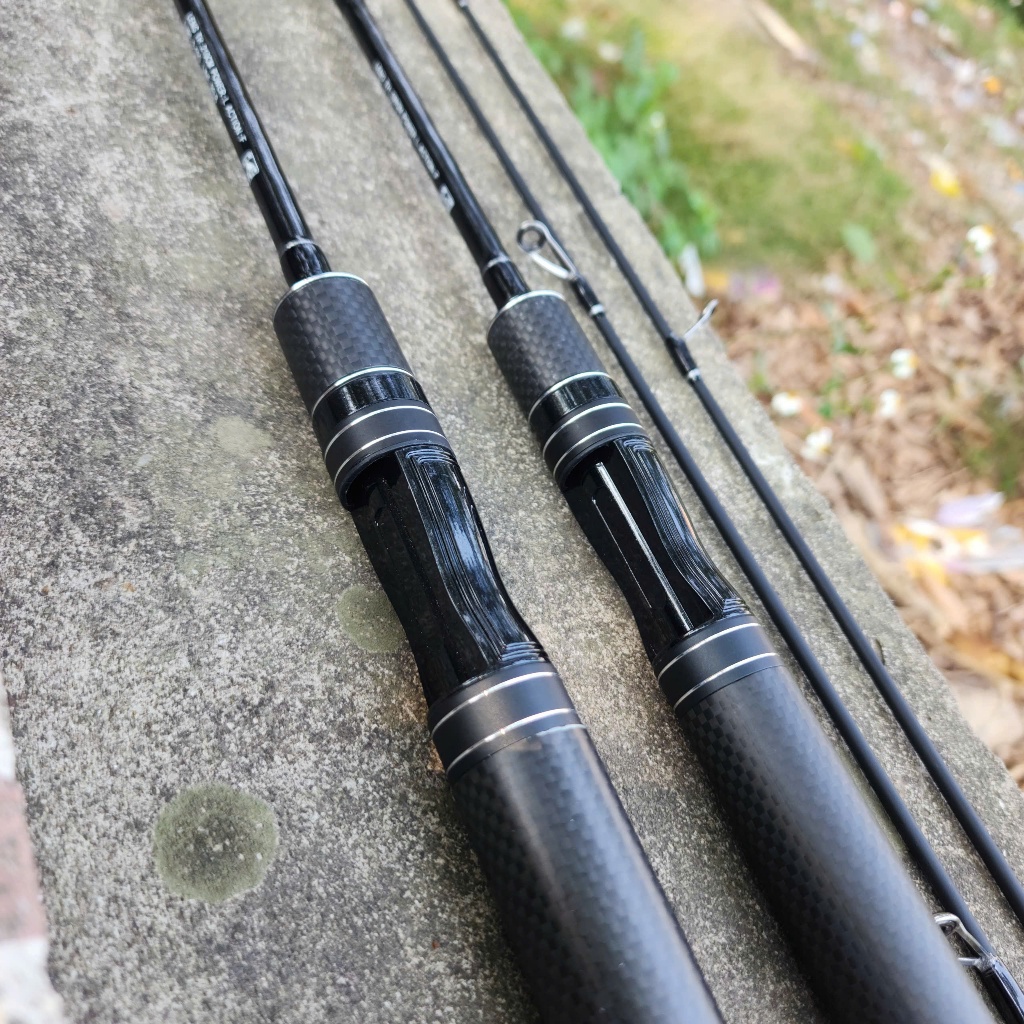 Cần câu lure Black V2 độ cứng UL có tiếng drag click ở pát vặn - Cán Cacbon ngọn 1li2 đọt đặc sale g