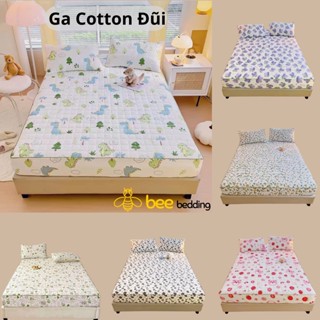 Ga chun trần bông Cotton đũi, ga trải giường trần bông bo chun bọc đệm 1m2, 1m4, 1m5, 1m6, 1m8, 2mx2m2