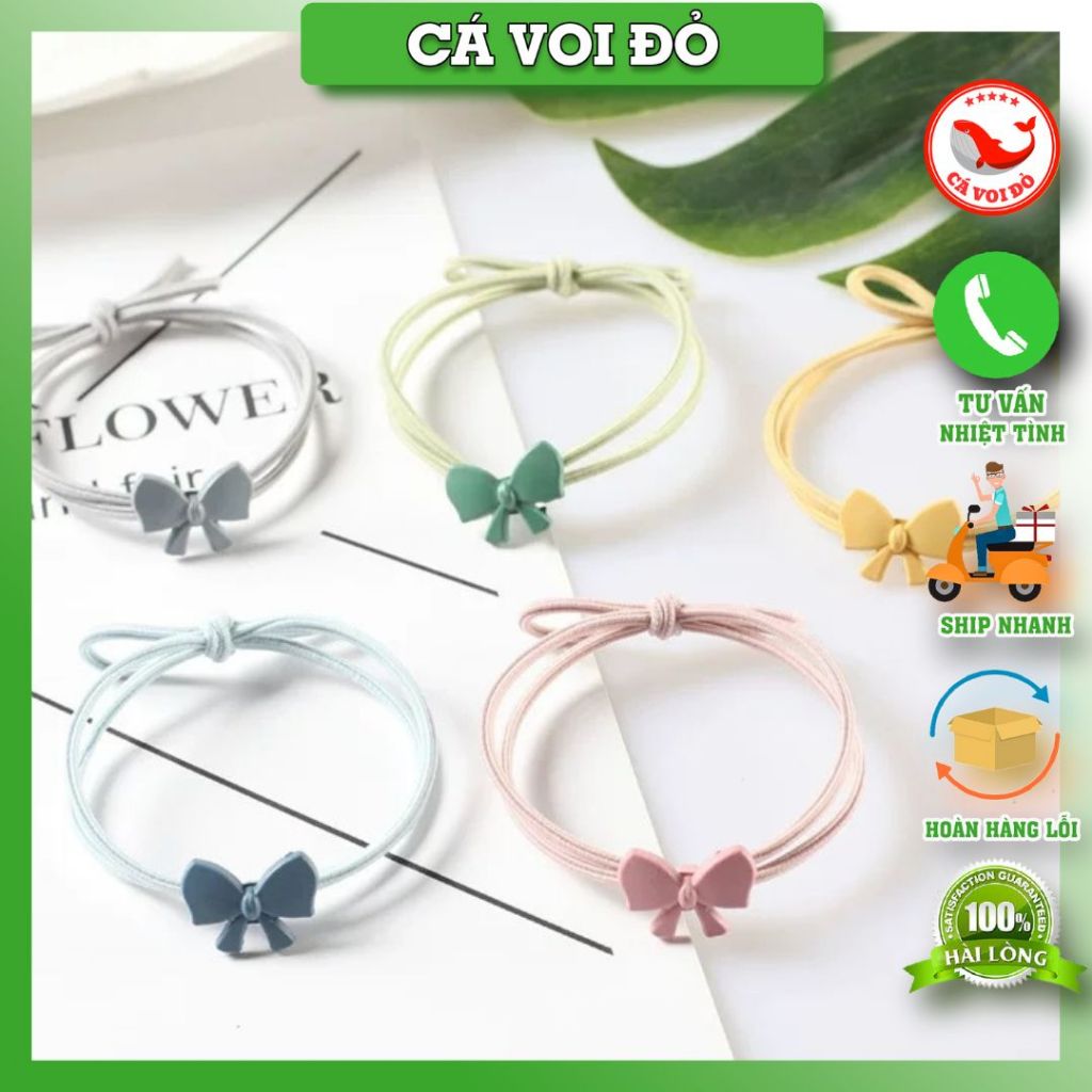 Dây cột tóc nữ hoa cúc nhiều màu