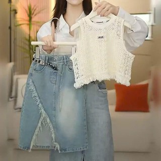  Bộ áo ren và chân váy jean xẻ đùi thời trang mẹ và bé gái 12-55kg  Sét bộ áo ren chân váy thích hợp đi chơi  đi dựtiệc 