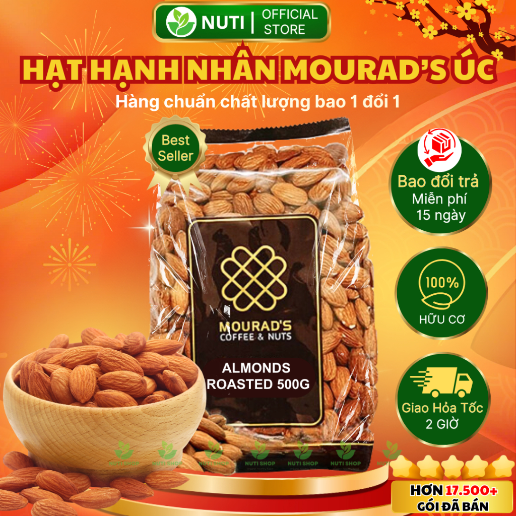 【LOẠI 1】Hạnh Nhân Tách Vỏ Úc Mourad's 500g - Nhân Hạt Hạnh Nhân Date Mới Chất Lượng ( Ăn Kiêng / Làm sữa/ Giảm cân )