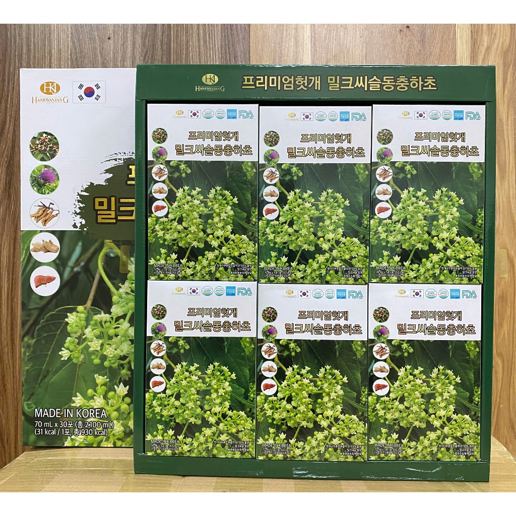 [CHÍNH HÃNG] Nước bổ gan thiên ma đông trùng hạ thảo Hàn Quốc hộp 30 gói x 70ml - Thải độc cơ thể