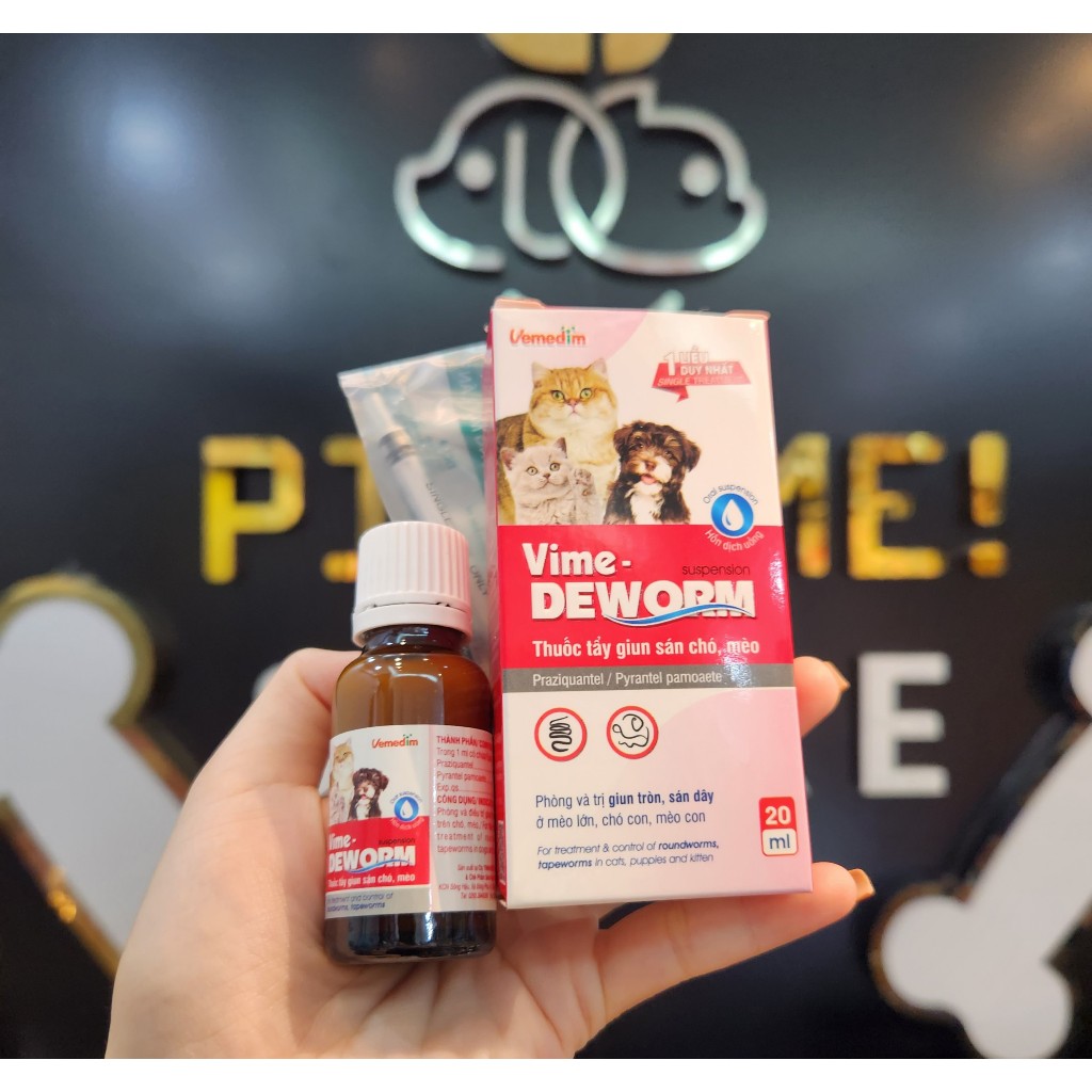 [20ml] Xổ Giun Vime Deworm cho Chó Mèo Dạng Nước Vemedim