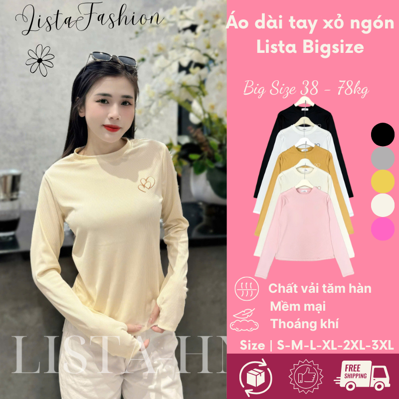 Áo dài tay xỏ ngón - Lista chất liệu tăm hàn ,phù hợp bốn mùa đi chơi ,đi du lịch ,ở nhà .sản phẩm có size từ 38 -78kg | BigBuy360 - bigbuy360.vn