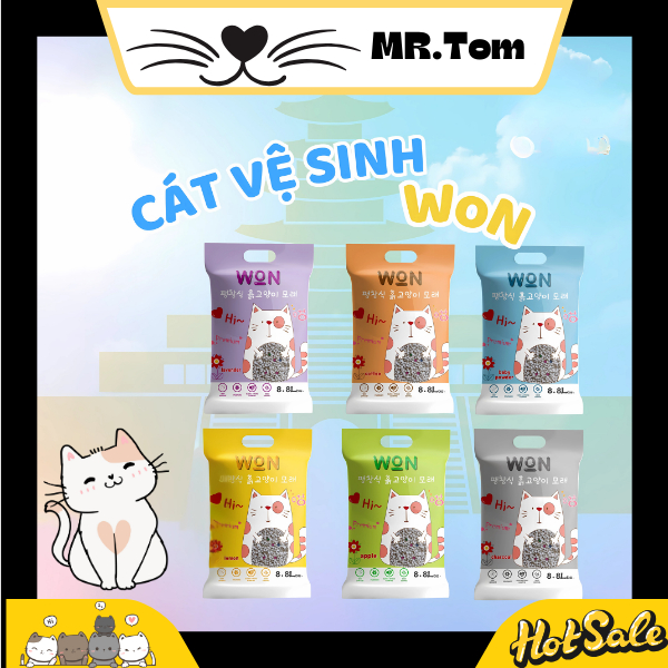 Cát Won Cát Vệ Sinh Cho Mèo Công Nghệ Hàn Quốc Túi 4Kg - 8.8L