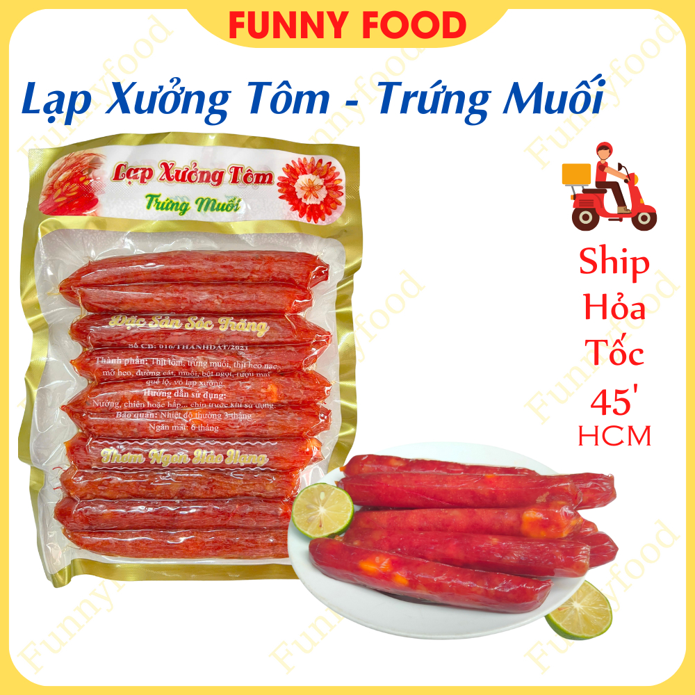 Lạp Xưởng Tôm Trứng Muối - Lạp Xưởng Khô (Đặc Sản Sóc Trăng) - FunnyFood