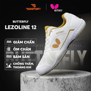 Giày Bóng Bàn Butterfly Lezoline 12 Trắng Chính Hãng - Giày Thoải Mái, Đàn Hồi, Êm Chân, Độ Bám Cao