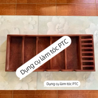 Khay gỗ đựng tông đơ và dụng cụ làm tóc