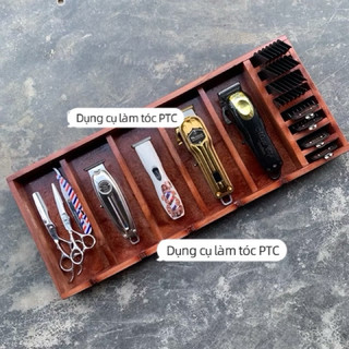Khay gỗ đựng tông đơ và dụng cụ làm tóc