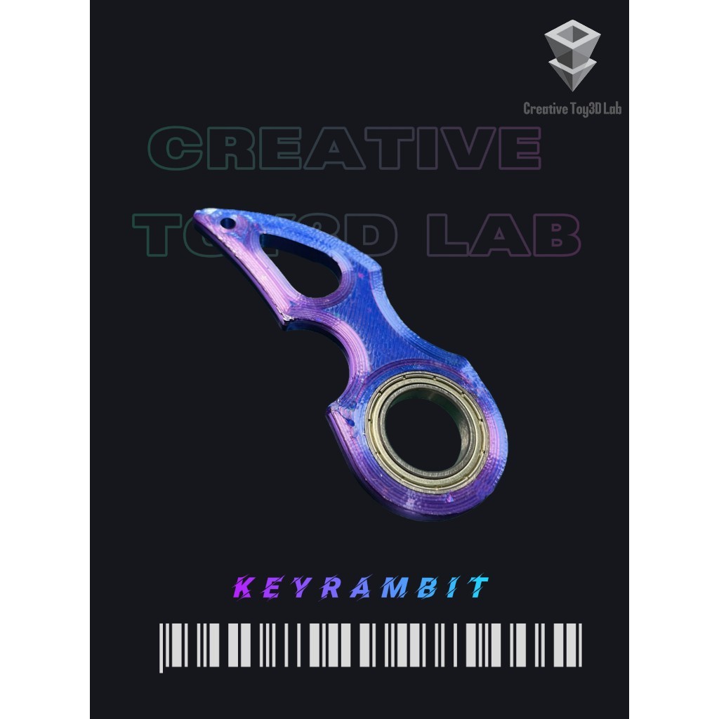 [ĐẶC BIỆT] Móc Khóa Xoay - Keyrambit  - Vòng Bi Thép Nhật- In 3D - Phiên Bản màu TITAN