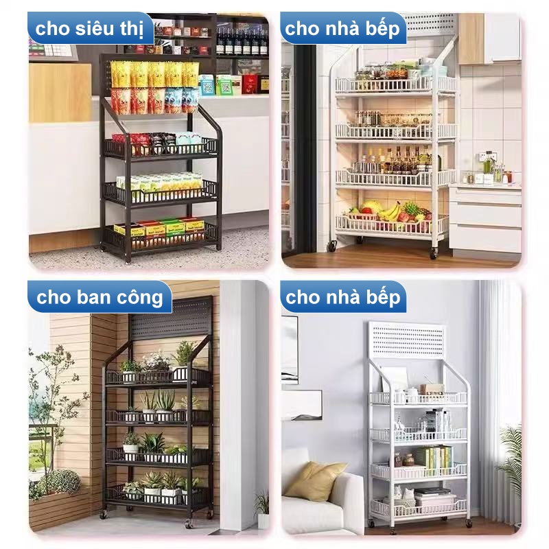 BMZAR Kệ để hàng tạp hoá có bánh xe Kệ sắt 5 tầng Kệ siêu thị đựng đồ [Bồi thường 100% thiệt hại] | BigBuy360 - bigbuy360.vn