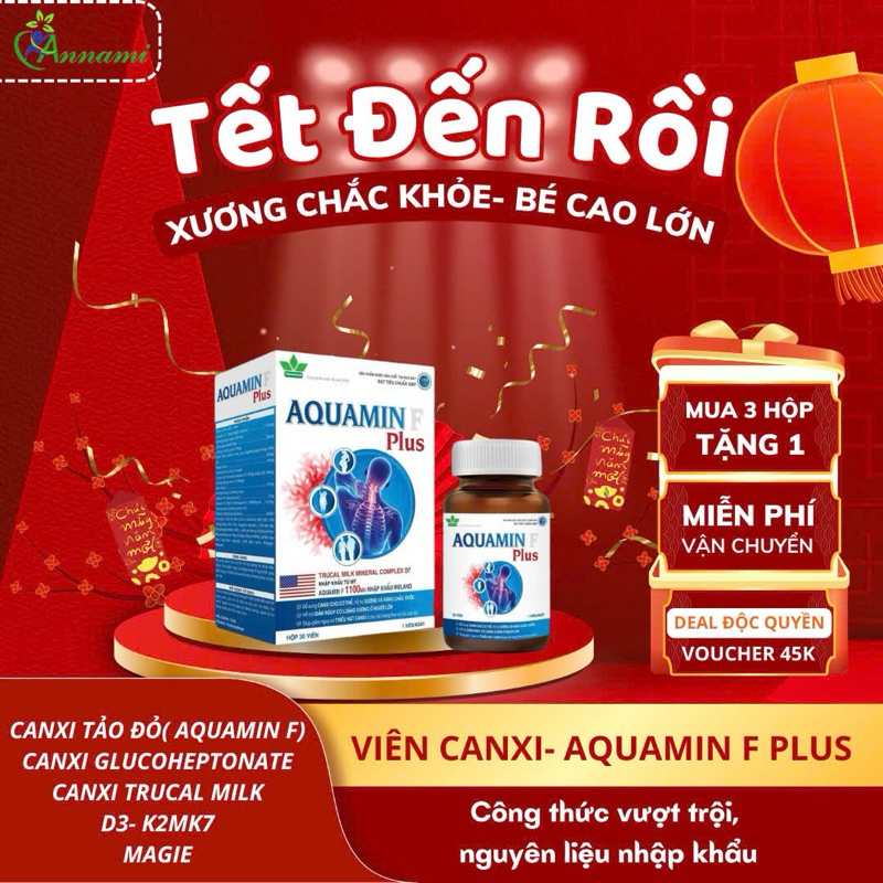 Canxi cao cấp- AquaminF Plus- chắc khoẻ xương khớp, phát triển chiều cao.