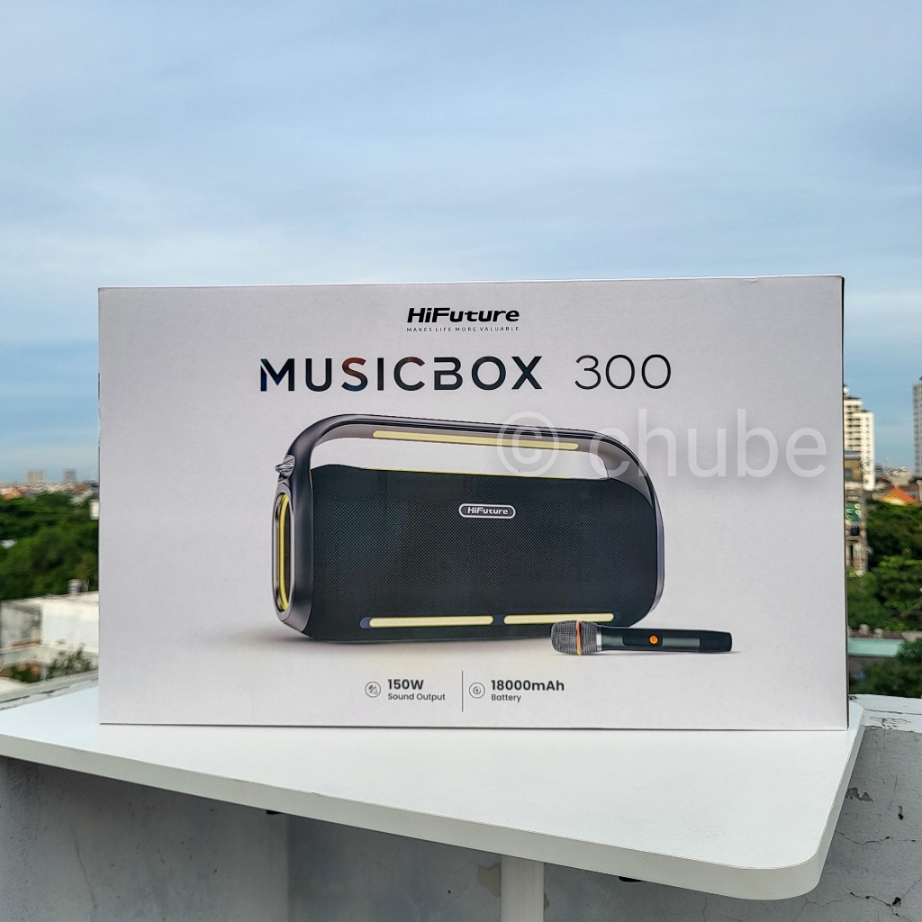 Loa Bluetooth Karaoke HiFuture MusicBox 300 (150W, 18000mAh, kèm 2 Micro, Remote Controller)