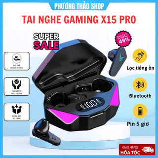    Rẻ Vô Địch  Tai nghe Bluetooth Gaming Không dây X15 TWS công nghệ Bluetooth 5.0 cảm biến chạm,không có độ trễ âm Thanh 