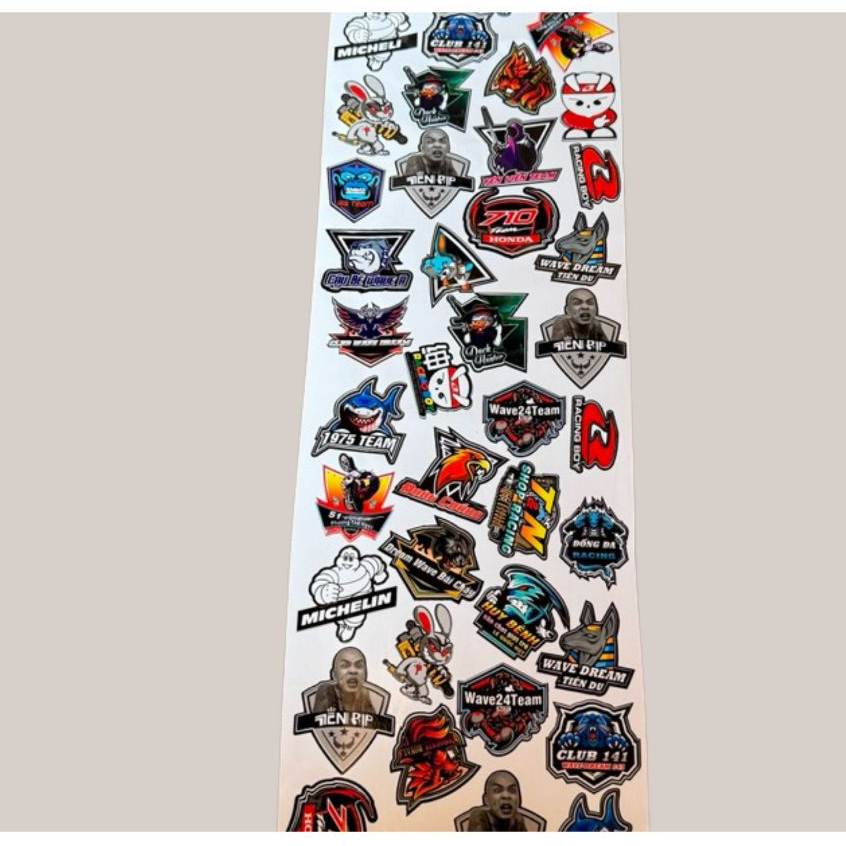 Tem Dán Xe Tem Xe Wave Tem Cup 43 Icon Ngộ Nghĩnh Cute Dán Cho Mọi Loại Xe